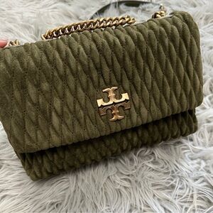 Tory Burch Green Suede Bag